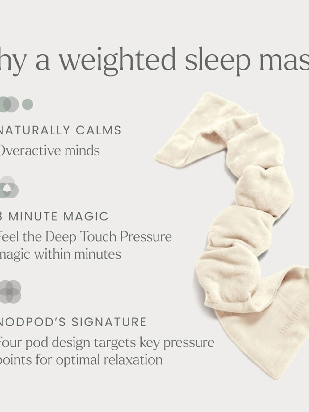 Patented Gentle Pressure Sleep Mask, Weighted Eye Mask - Picture 3 of 7